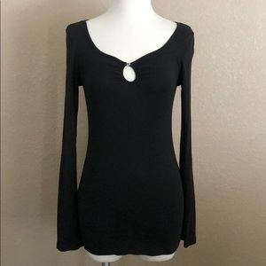 Black Express Long Sleeve Sexy Basic Tee